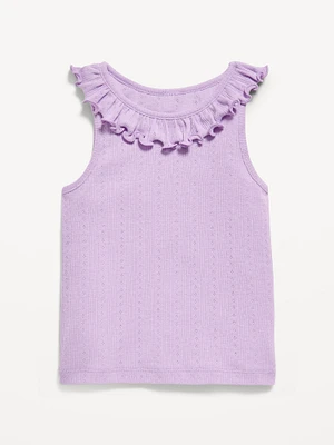 Fitted Ruffle-Neck Tank Top for Toddler Girls