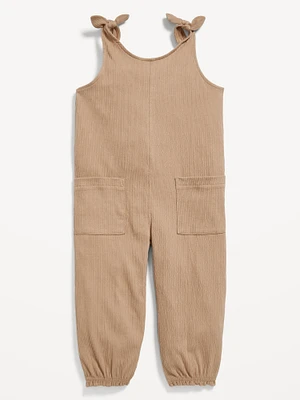 Sleeveless Jacquard-Knit Jumpsuit for Toddler Girls