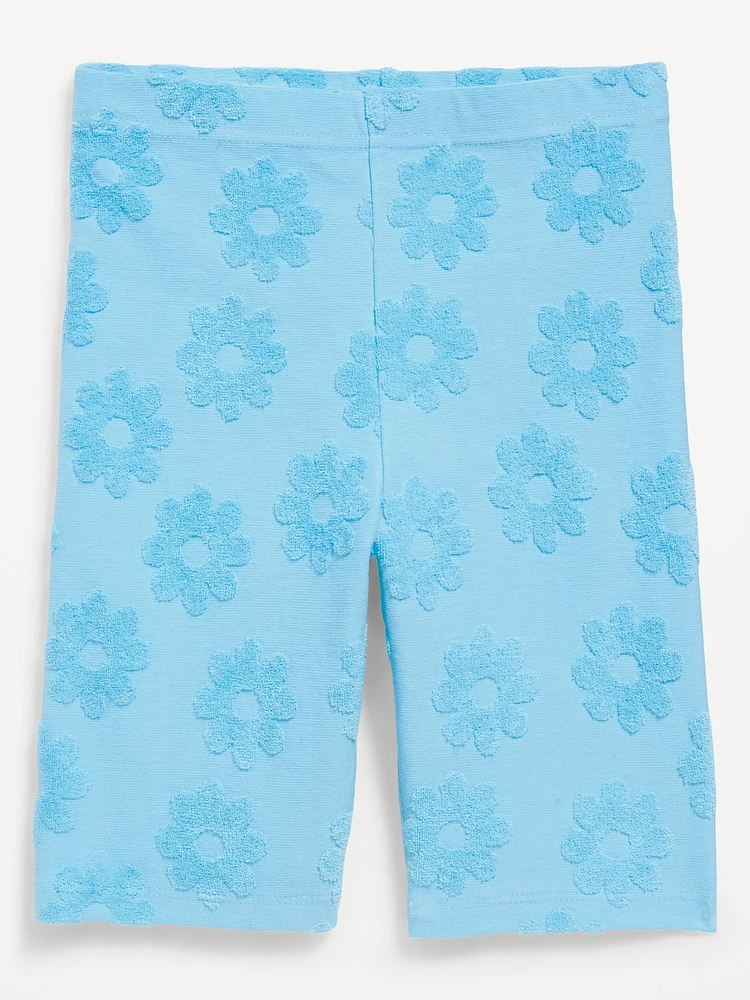Long Towel Terry Biker Shorts for Girls