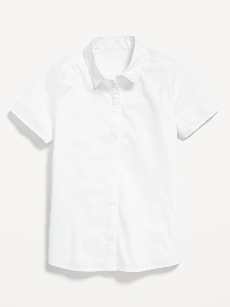 School Uniform Short-Sleeve Poplin Shirt for Girls