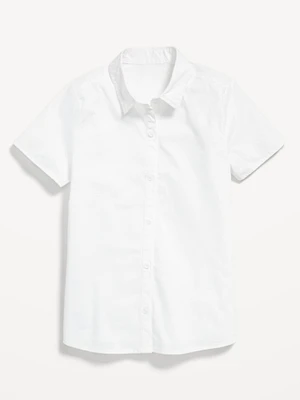 School Uniform Short-Sleeve Poplin Shirt for Girls
