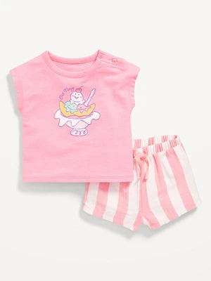 Graphic Top and Shorts Set for Baby