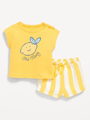 Logo-Graphic Top and Shorts Set for Baby
