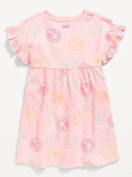 Ruffle-Sleeve Licensed Graphic Dress for Toddler Girls