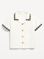 Short-Sleeve Linen-Blend Shirt for Baby
