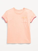 Softest Stitch-Trim Pocket T-Shirt for Girls