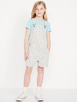 Printed Baggy Jean Shortalls for Girls