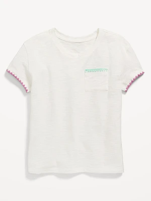 Softest Stitch-Trim Pocket T-Shirt for Girls