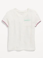 Softest Stitch-Trim Pocket T-Shirt for Girls