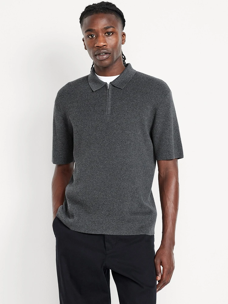 Short-Sleeve Sweater-Knit Polo