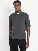 Short-Sleeve Sweater-Knit Polo