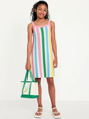 Printed Sleeveless Sweater-Knit Dress for Girls
