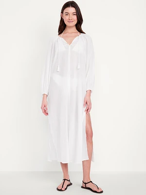 Long-Sleeve Gauze Kaftan