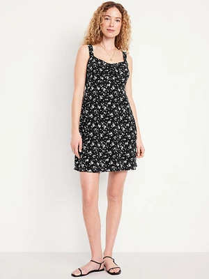 Fit & Flare Crepe Mini Dress