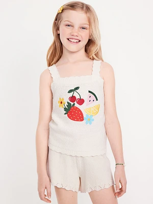 Sleeveless Sweater-Knit Tank Top for Girls