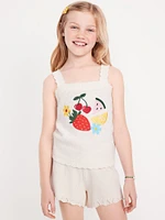 Sleeveless Sweater-Knit Tank Top for Girls