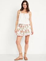 High-Waisted Pull-On Poplin Shorts - 2.5-inch inseam