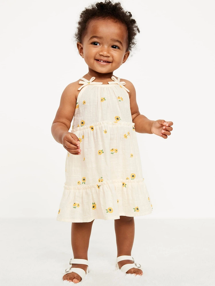 Printed Tiered Cami Dress and Shorts Set for Baby