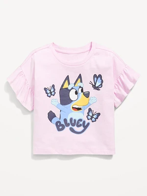Ruffle-Sleeve Licensed Graphic T-Shirt for Toddler Girls