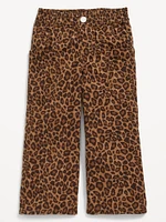 Printed Pull-On Baggy Wide-Leg Cargo Twill for Toddler Girls