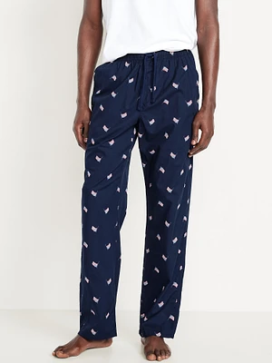 Printed Poplin Pajama Pants
