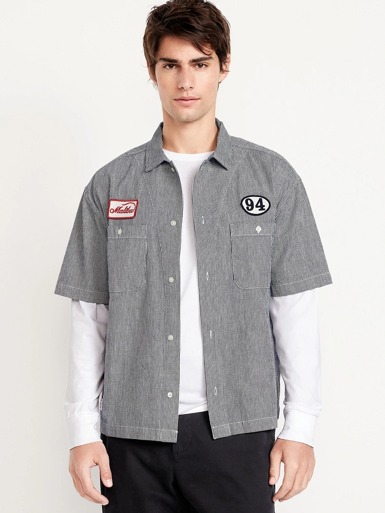 Cropped Utility Dobby Shirt