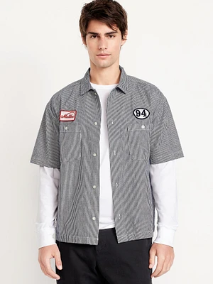 Cropped Utility Dobby Shirt
