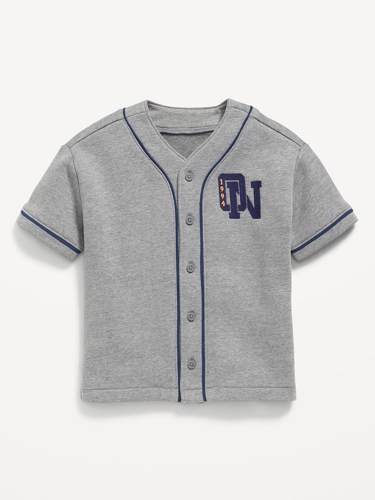 Oversized Fleece Baseball Shirt for Toddler Boys