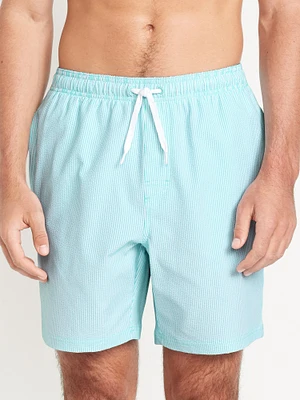 Seersucker Swim Trunks - 7-inch inseam