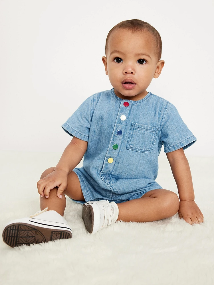 Button-Front One-Piece Romper for Baby