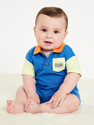 Printed Polo Shirt and Shorts Set for Baby