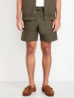 Eyelet-Hem Twill Shorts - 7-inch inseam
