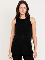 Sleeveless Crochet Tunic Sweater
