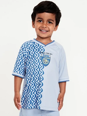 Oversized Graphic Jersey T-Shirt for Toddler Boys
