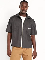 Cropped Utility Pocket Shirt