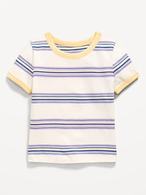 Fitted Short-Sleeve Printed Ringer T-Shirt for Girls