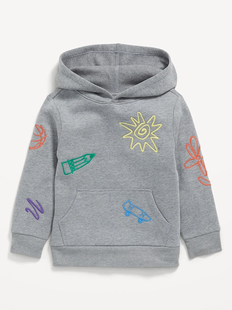 Embroidered Pullover Hoodie for Toddler Boys