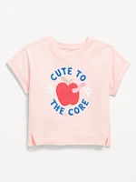 Short Dolman-Sleeve Graphic T-Shirt for Toddler Girls
