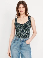Cinched Floral Tank Top