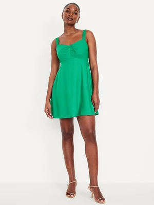 Fit & Flare Crepe Mini Dress