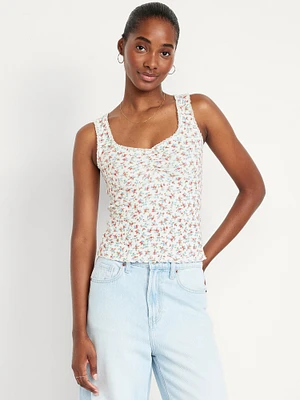 Cinched Floral Tank Top