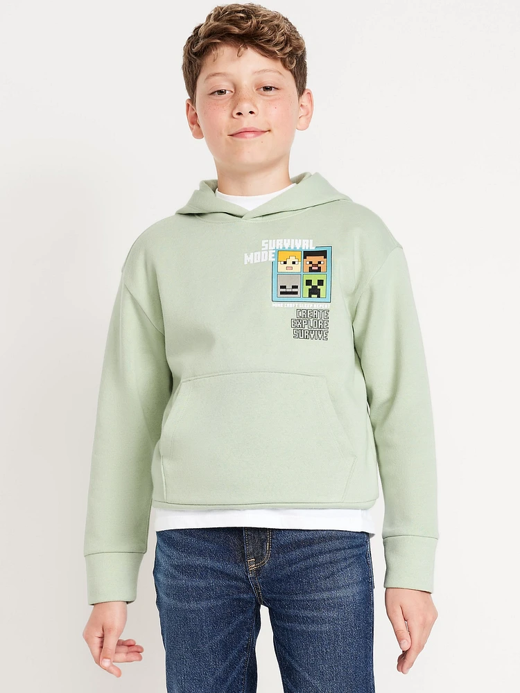 Minecraft Gender-Neutral Graphic Pullover Hoodie for Kids
