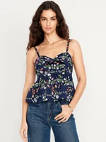 Fit & Flare Floral Peplum Top