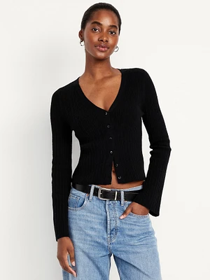 Textured Boucl Button-Down Sweater