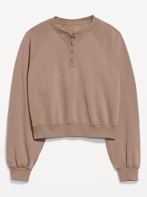 SoComfy Oversized Button-Front Sweatshirt