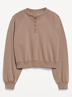 SoComfy Oversized Button-Front Sweatshirt