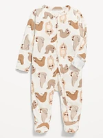 Unisex 2-Way-Zip Printed Sleep & Play Footed One-Piece for Baby