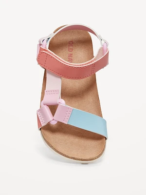 Faux-Leather Tech Sandals for Toddler Girls