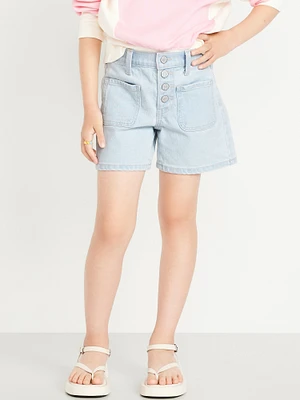 High-Waisted Button-Fly Mariner Jean Shorts for Girls
