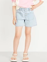High-Waisted Button-Fly Mariner Jean Shorts for Girls